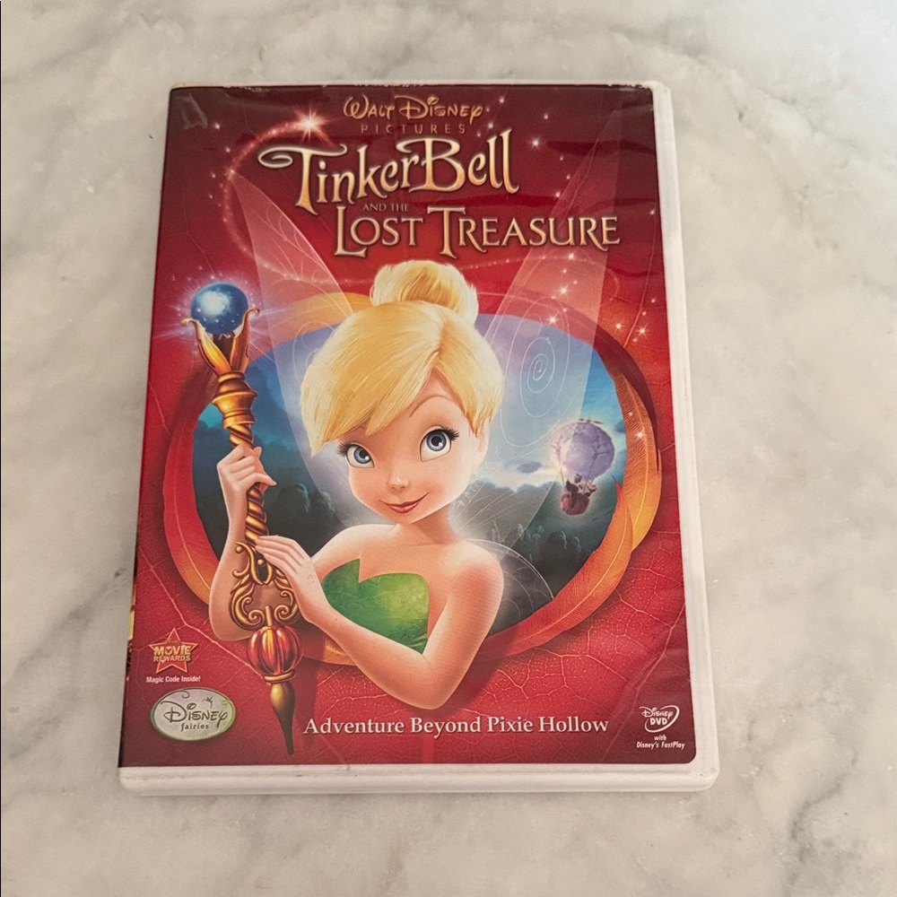 Disney Tinker Bell and the Lost Treasure DVD - Red and Green Cover